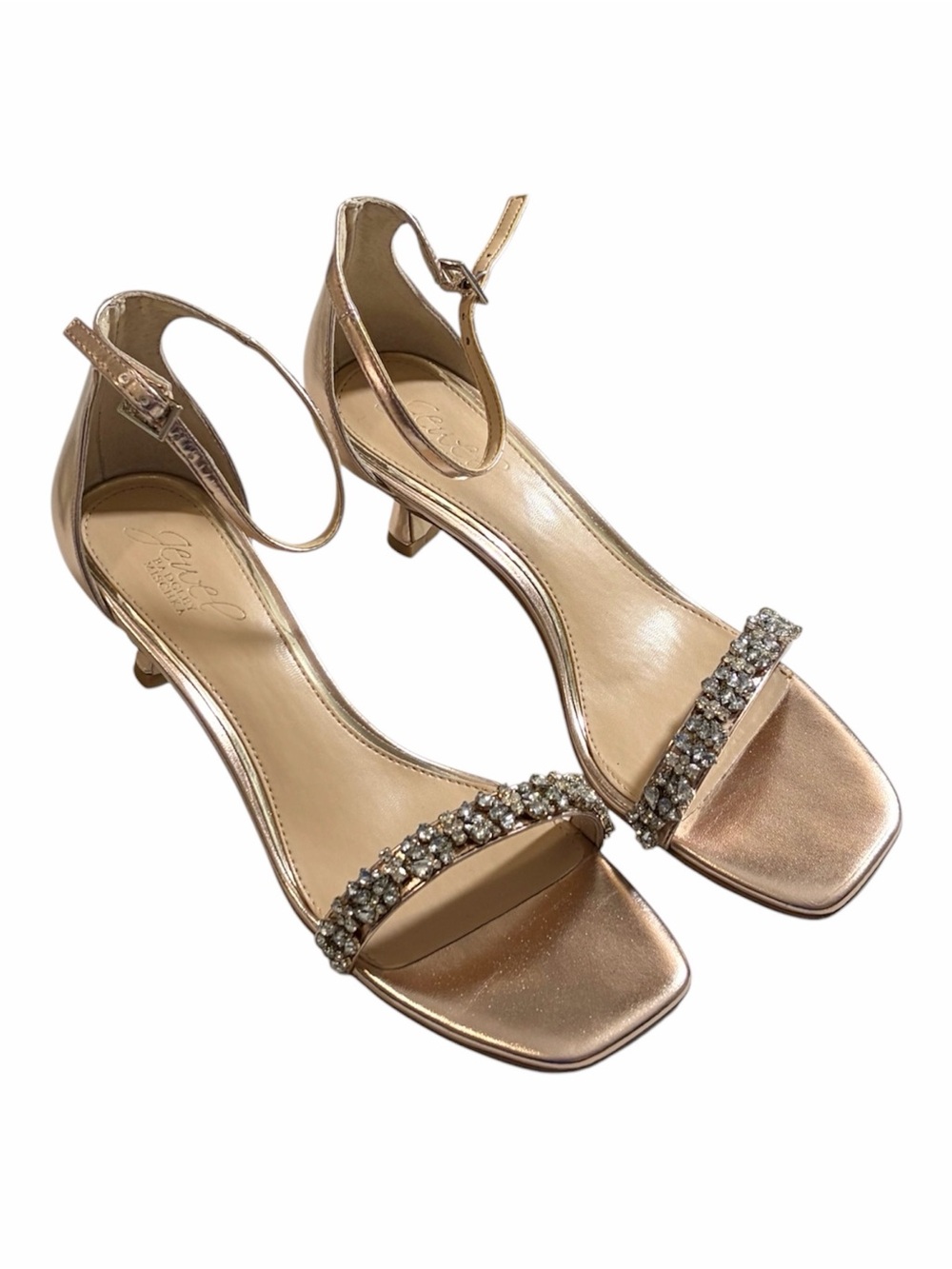 Jewel Badgley Mischka Angel Rhinestone Studded Heels 7.5